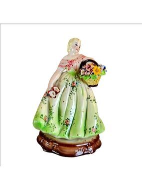 Vintage Antique Italian Porcelain Flower Maiden